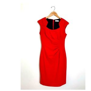 Calvin Klein red dress size 4, used good condition.